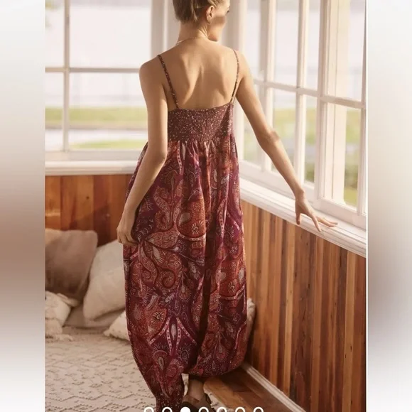 LAST CALL Anthropologie printed lounge jumpsuit - Picture 3 of 7